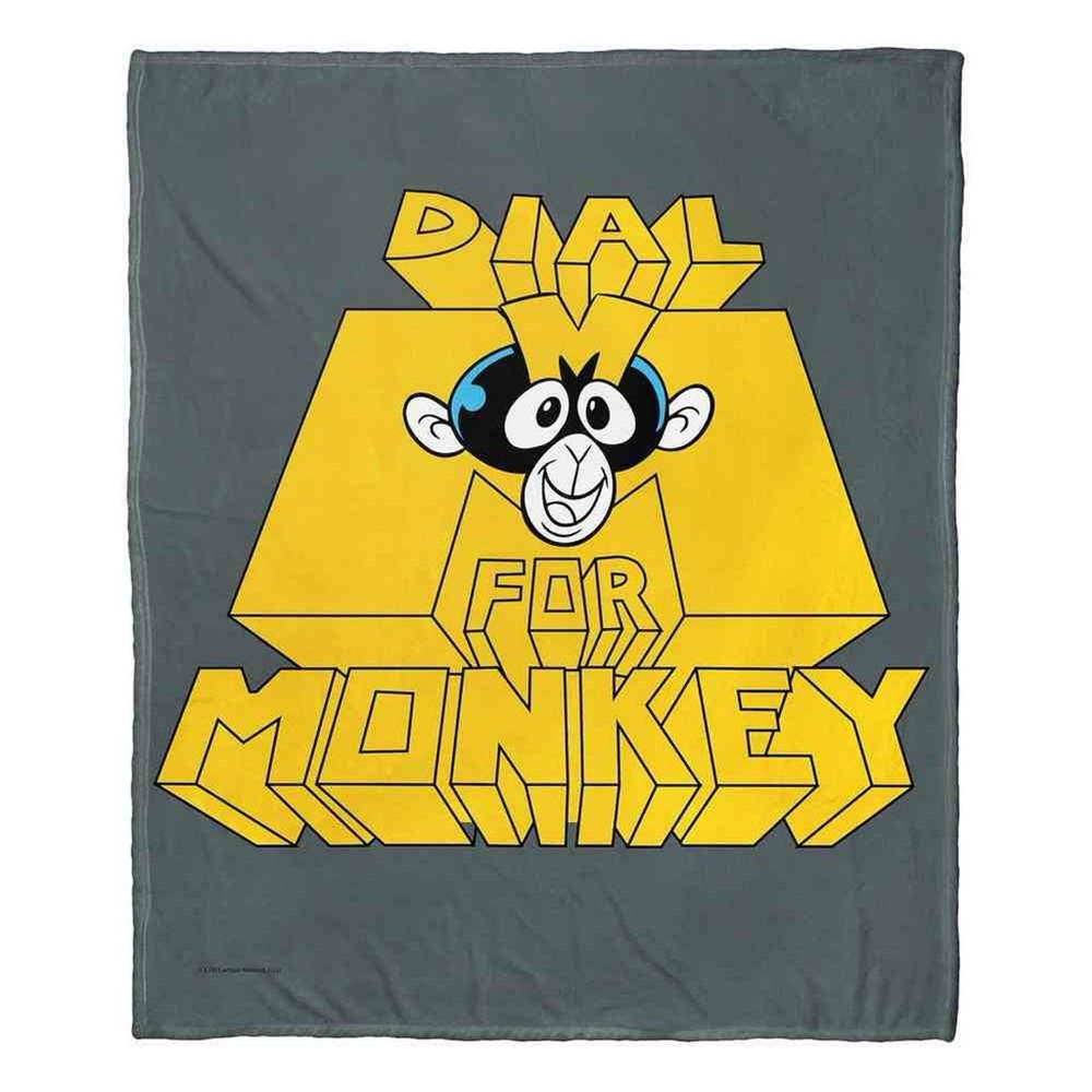 NWT Cartoon Network Gray and Yellow Dial M for Monkey Blanket